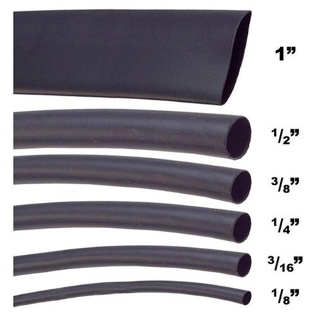 Xscorp Heat Shrink Tube, Thin Wall, Black, 100 ft HST141BK